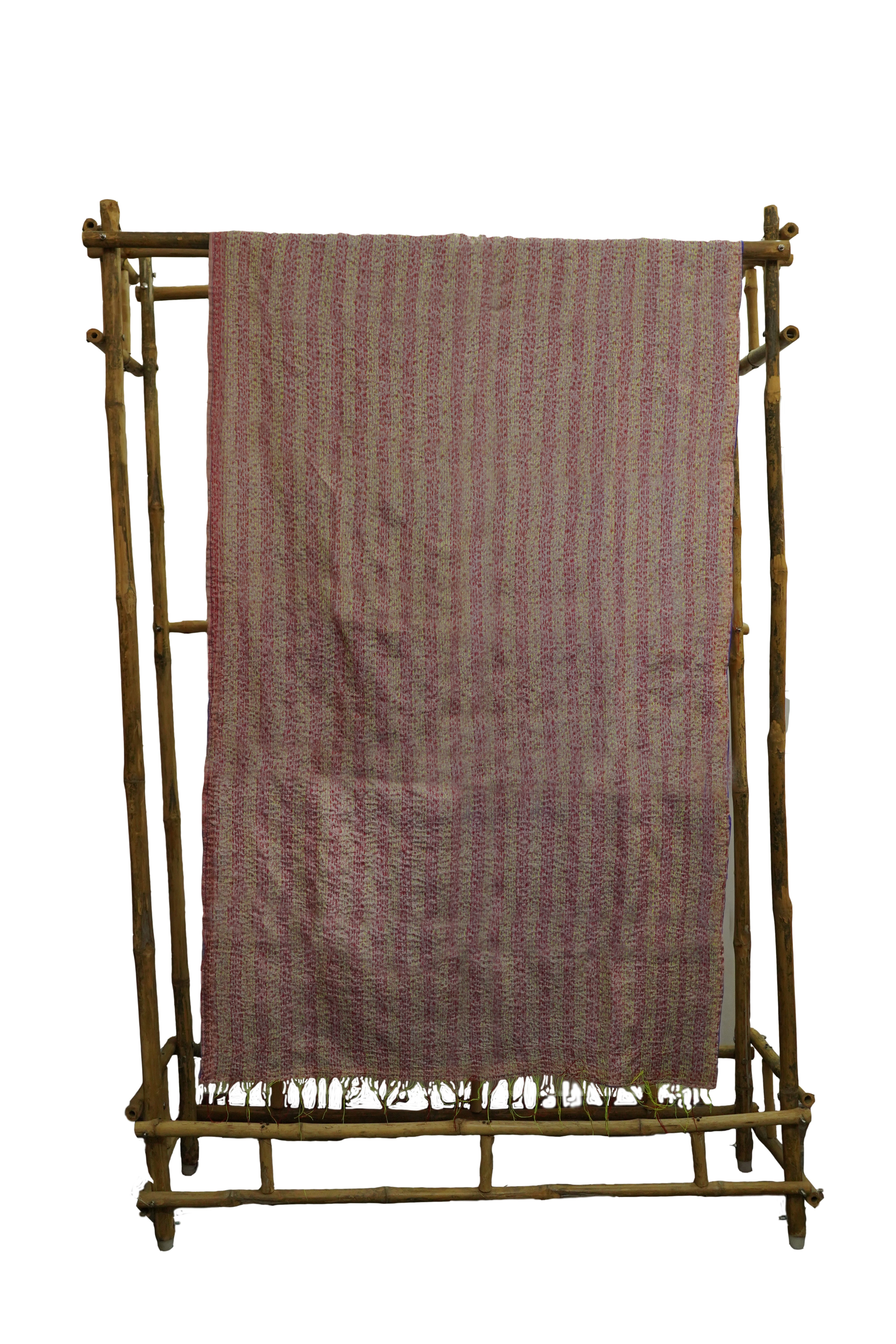 Reversible Pure Silk Kantha Handcrafted Dupatta