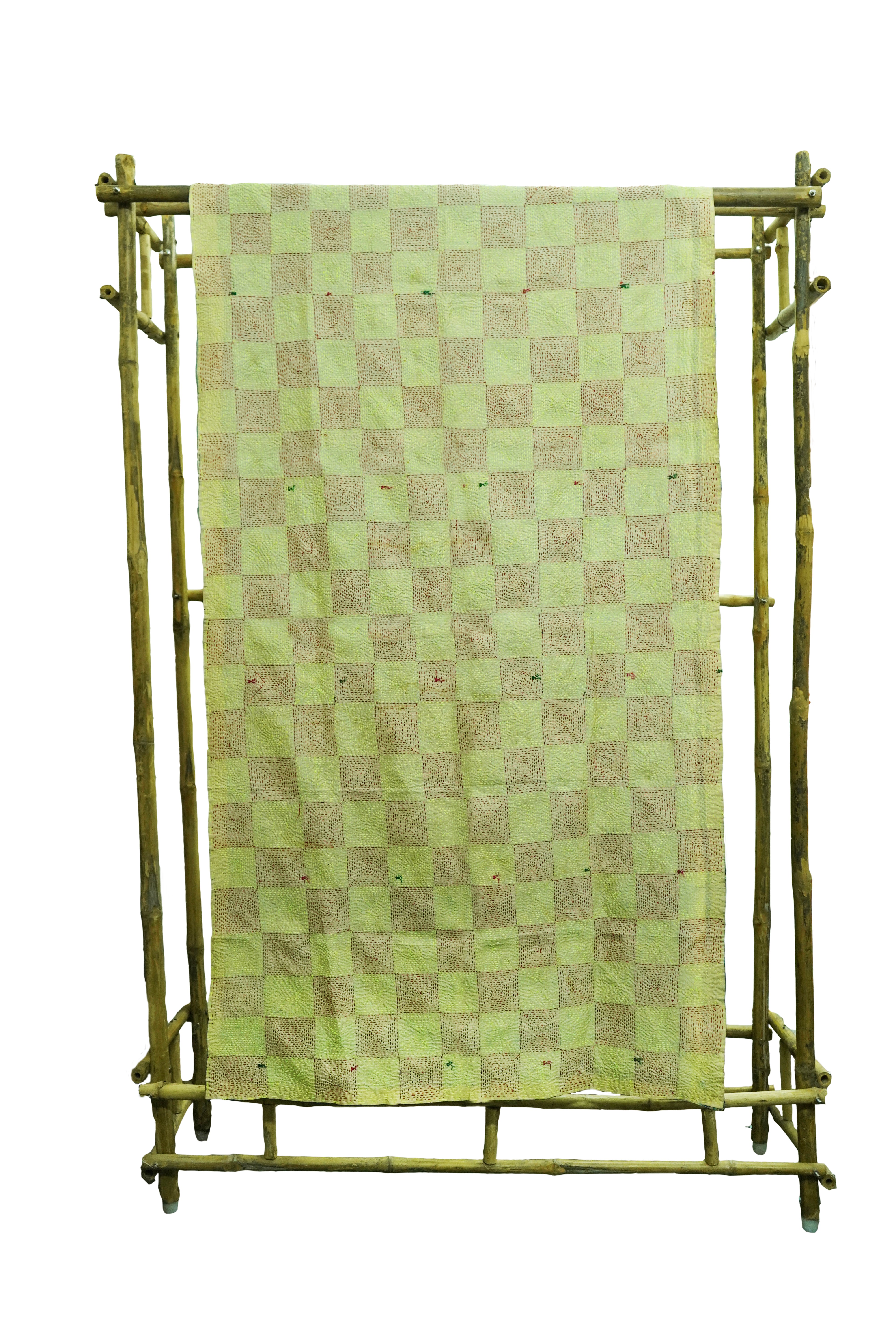 Reversible Handcrafted Kantha Work Silk Dupatta