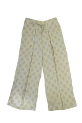 Women’s Pure Linen Beige Box Pleated Trousers