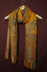 Pure Kashmiri Pashmina Kani Work Handwoven Luxury Shawl – Mustard Yellow