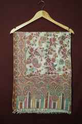 Pure Pashmina Handwoven Kani Work Shawl – Golden Yellow with Multicolour