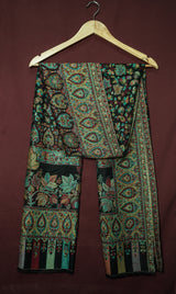 Handwoven Pure Kashmiri Pashmina Kani Work Shawl – Black with Multicolour