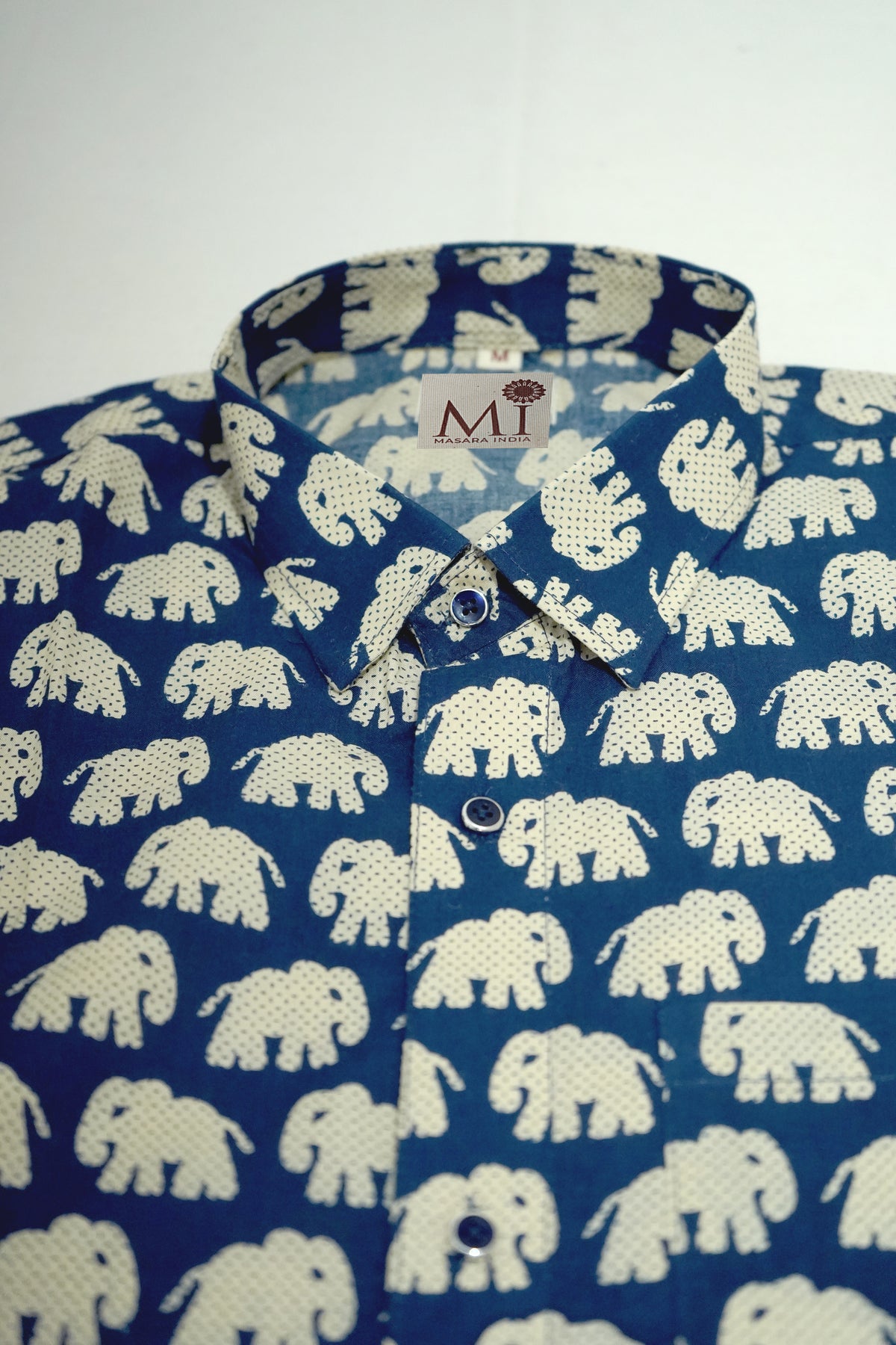 Men's Pure Cotton Elephant Print Shirt