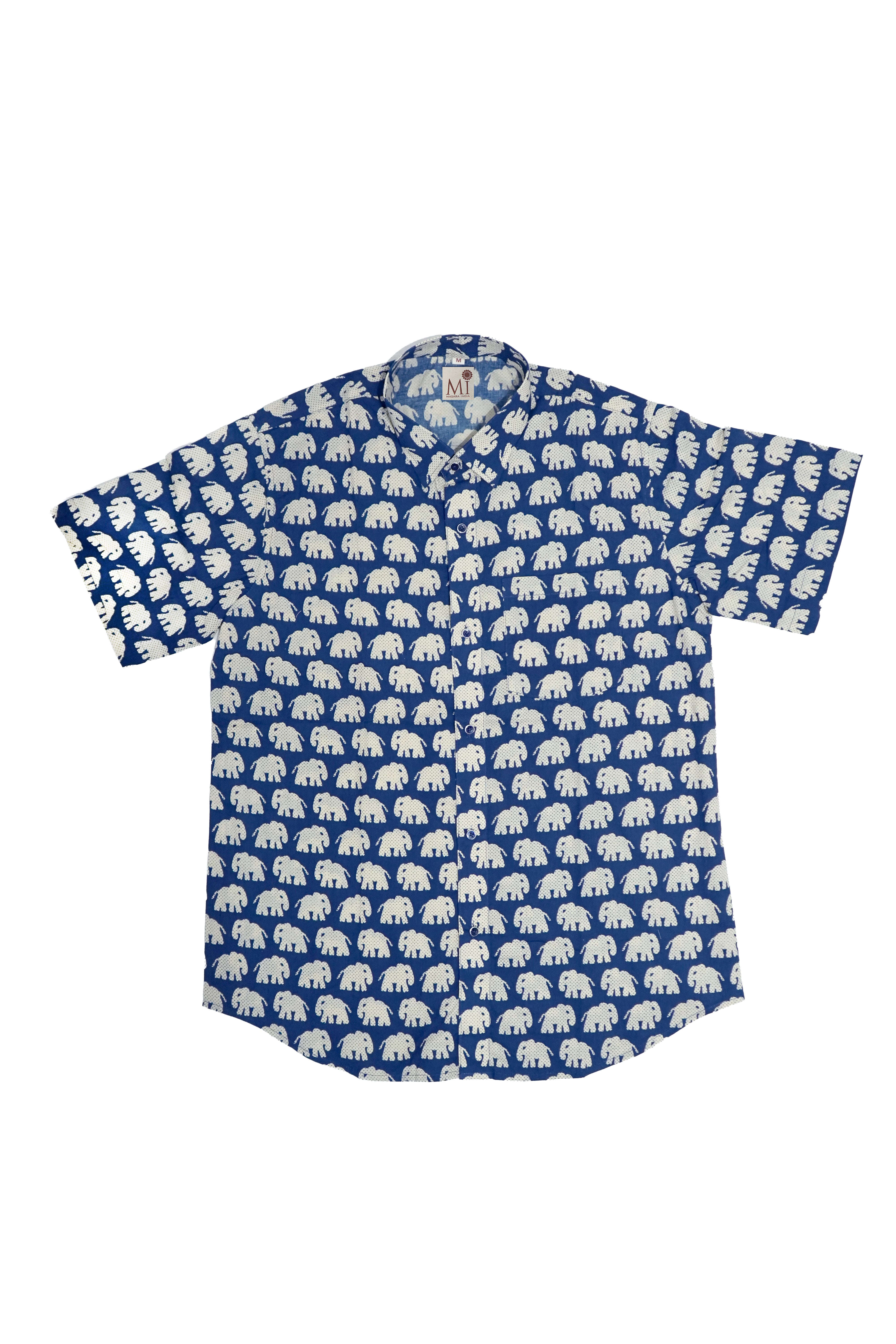 Pure Cotton Elephant Print Half Sleeve Shirt