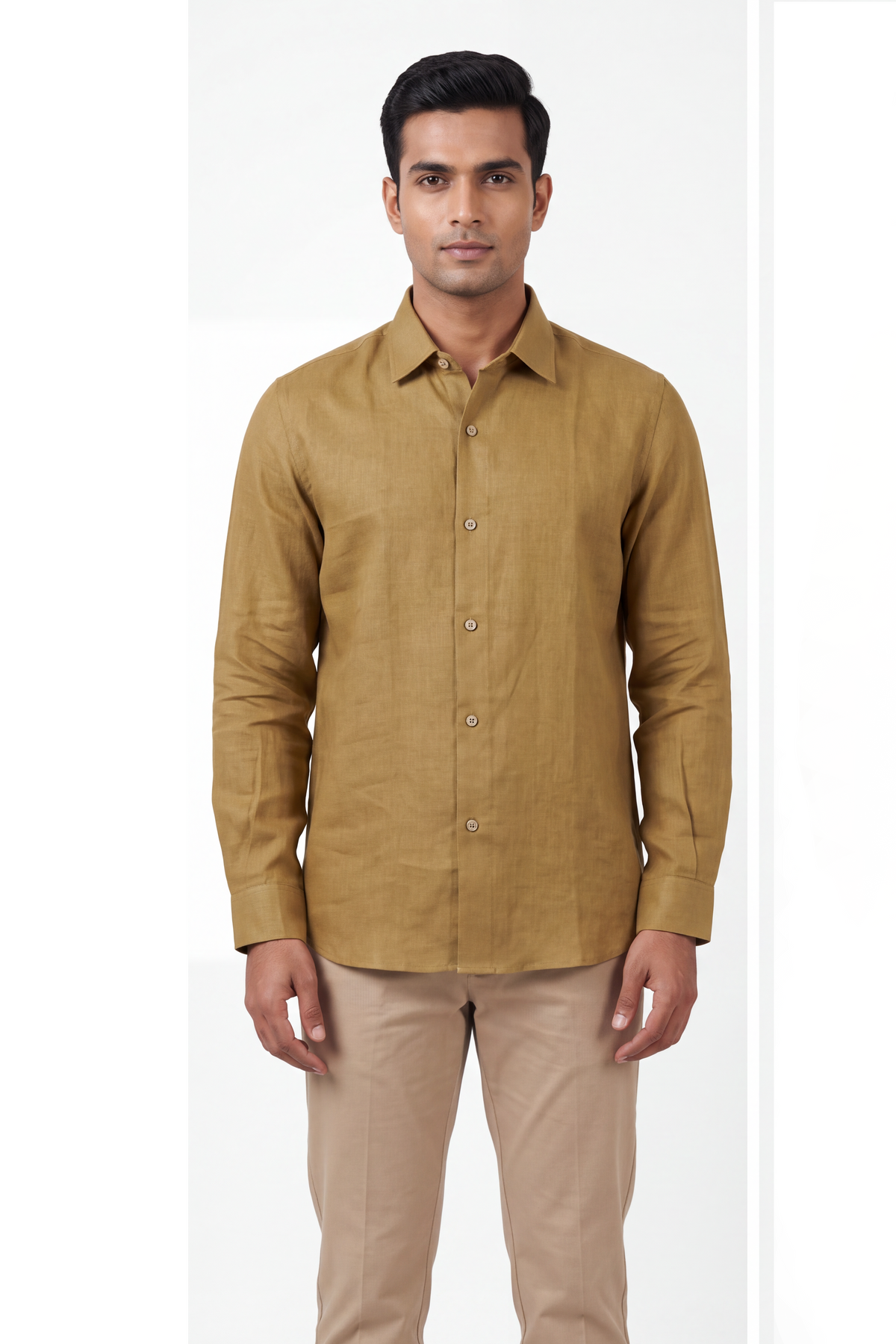 Men's Pure Linen Full Sleeve Regular Fit Shirt