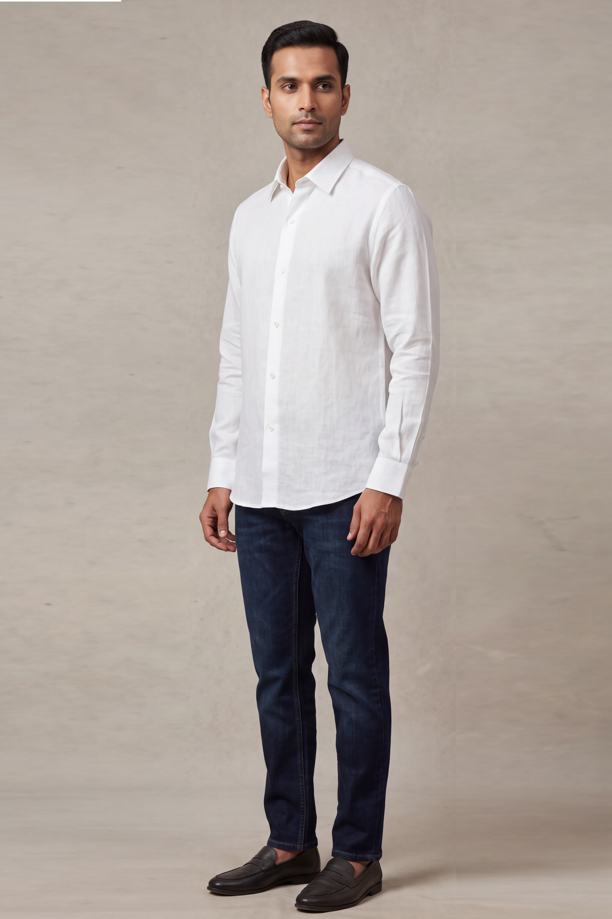Men's Pure Linen Full Sleeve Regular Fit Shirt