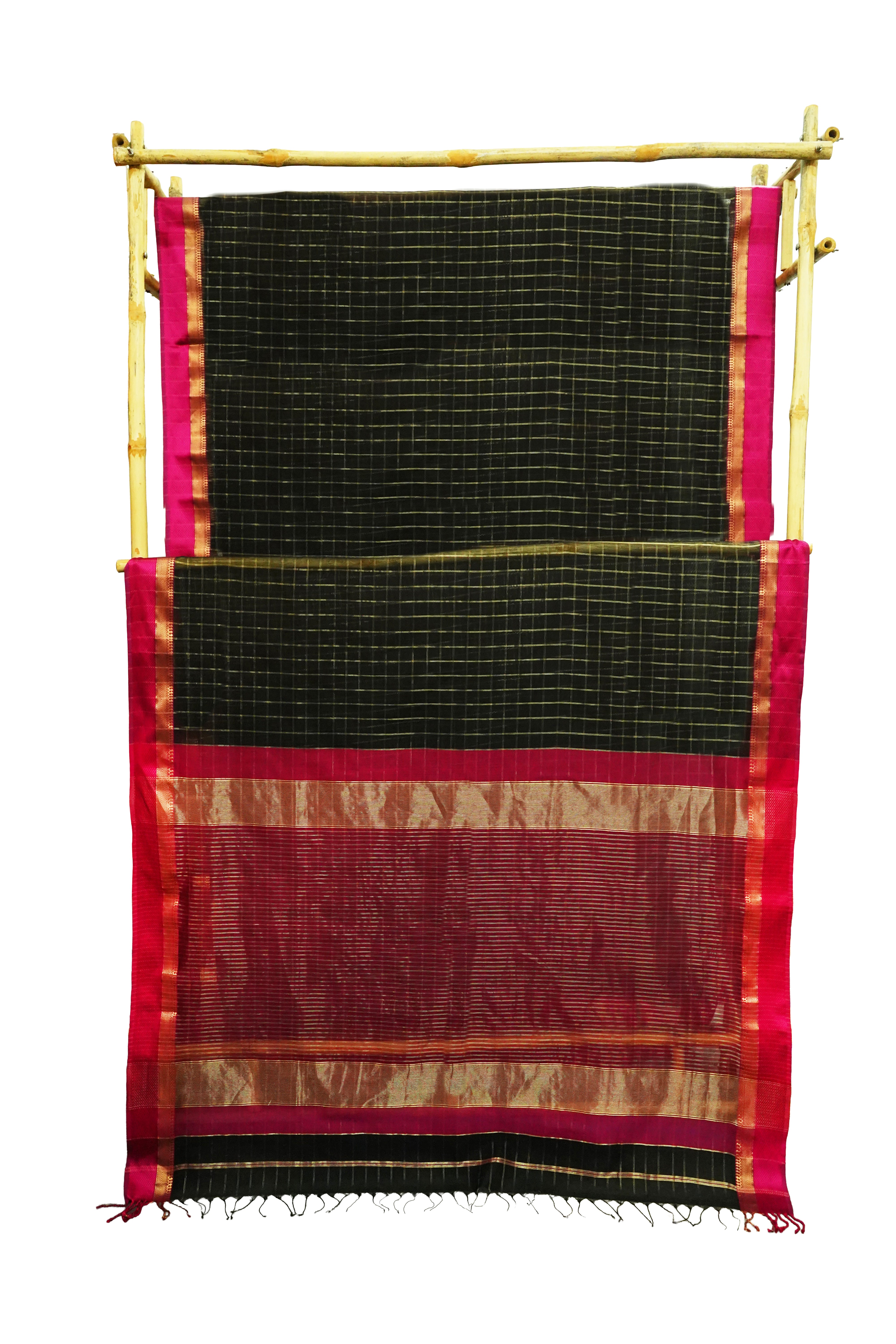 Maheshwari Cotton Silk Silk Border Check Saree