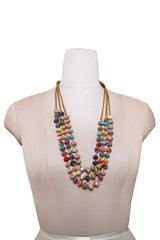 Handmade Recycled Silk Bead Necklace
