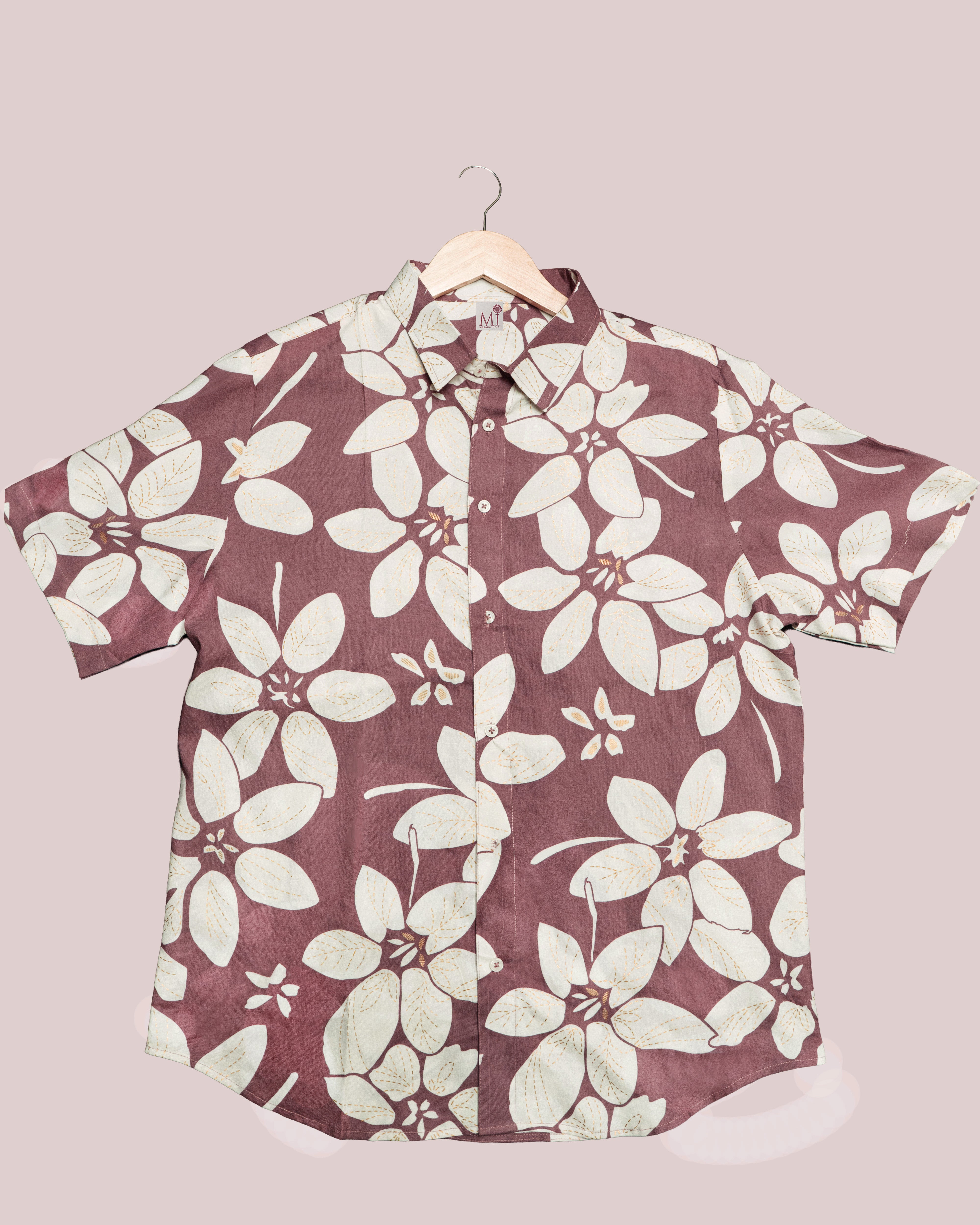 Soft Cotton Rosy Brown Shirt for Men