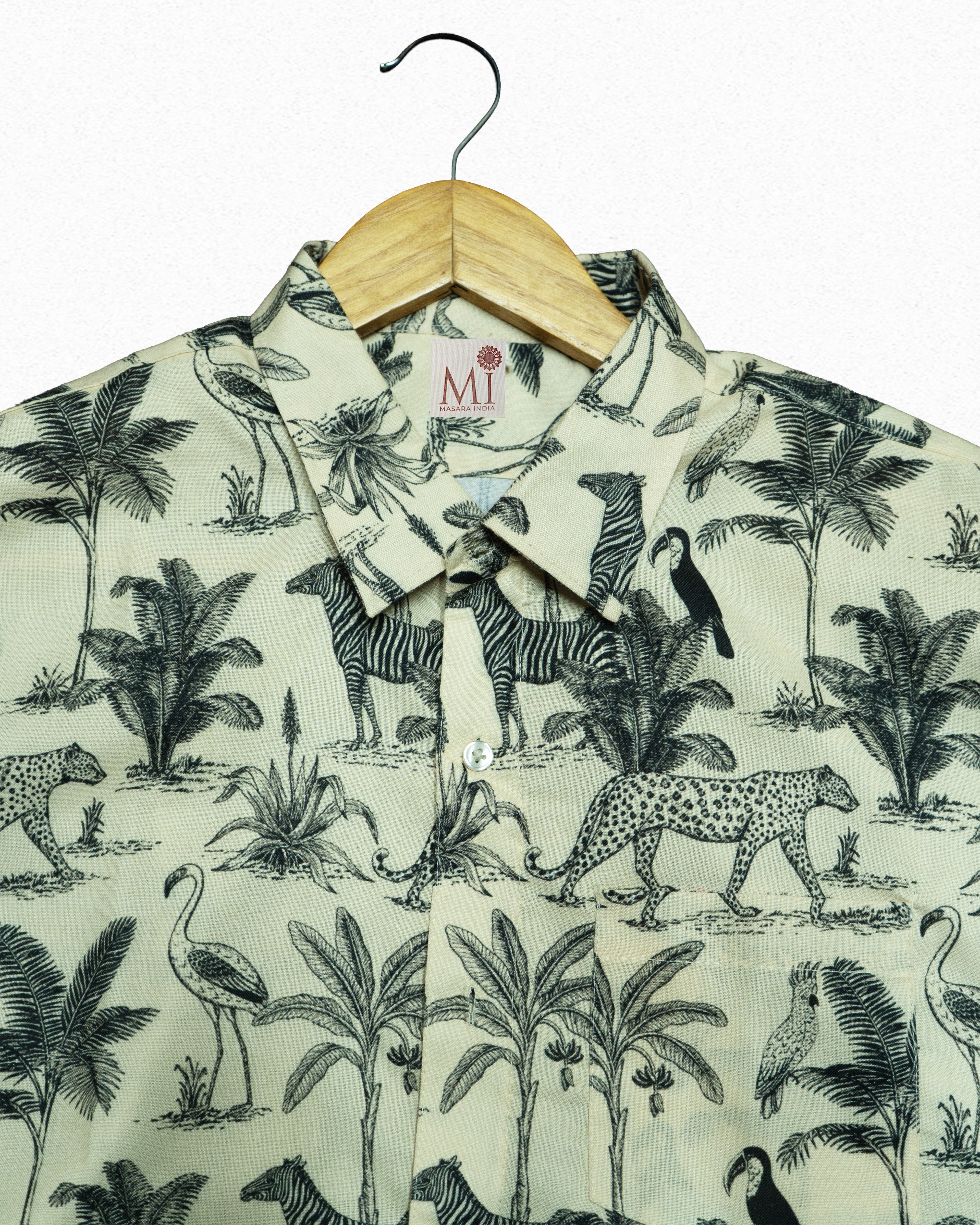 Mix Cotton Jungle Printed Men’s Shirt