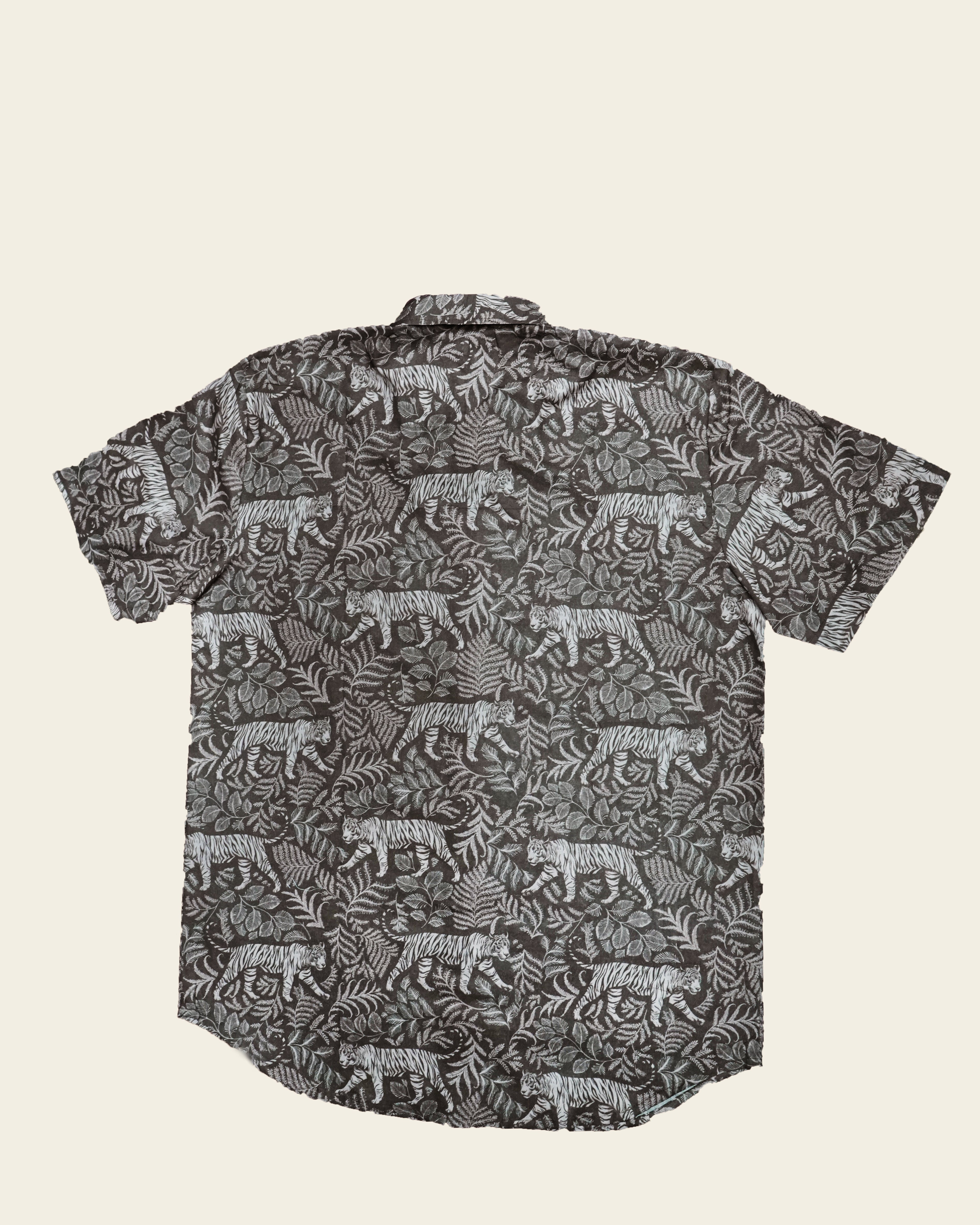 Men’s Mix Cotton TigerTropical Print Casual Shirt