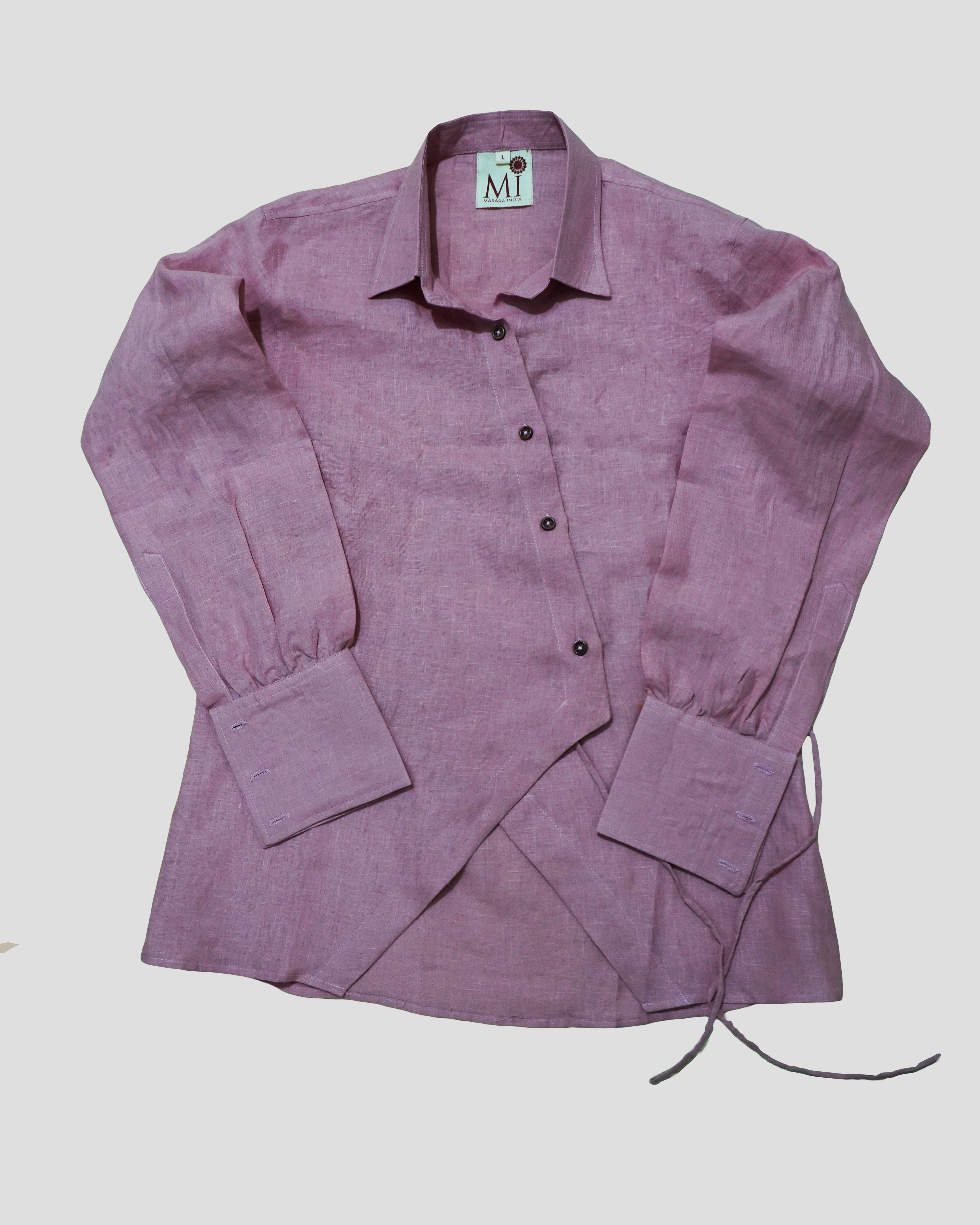Women’s Pure Linen Dusty Pink Shirt – Elegant Casual Summer Wear