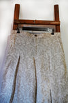Women’s Pure Linen Beige Box Pleated Trousers
