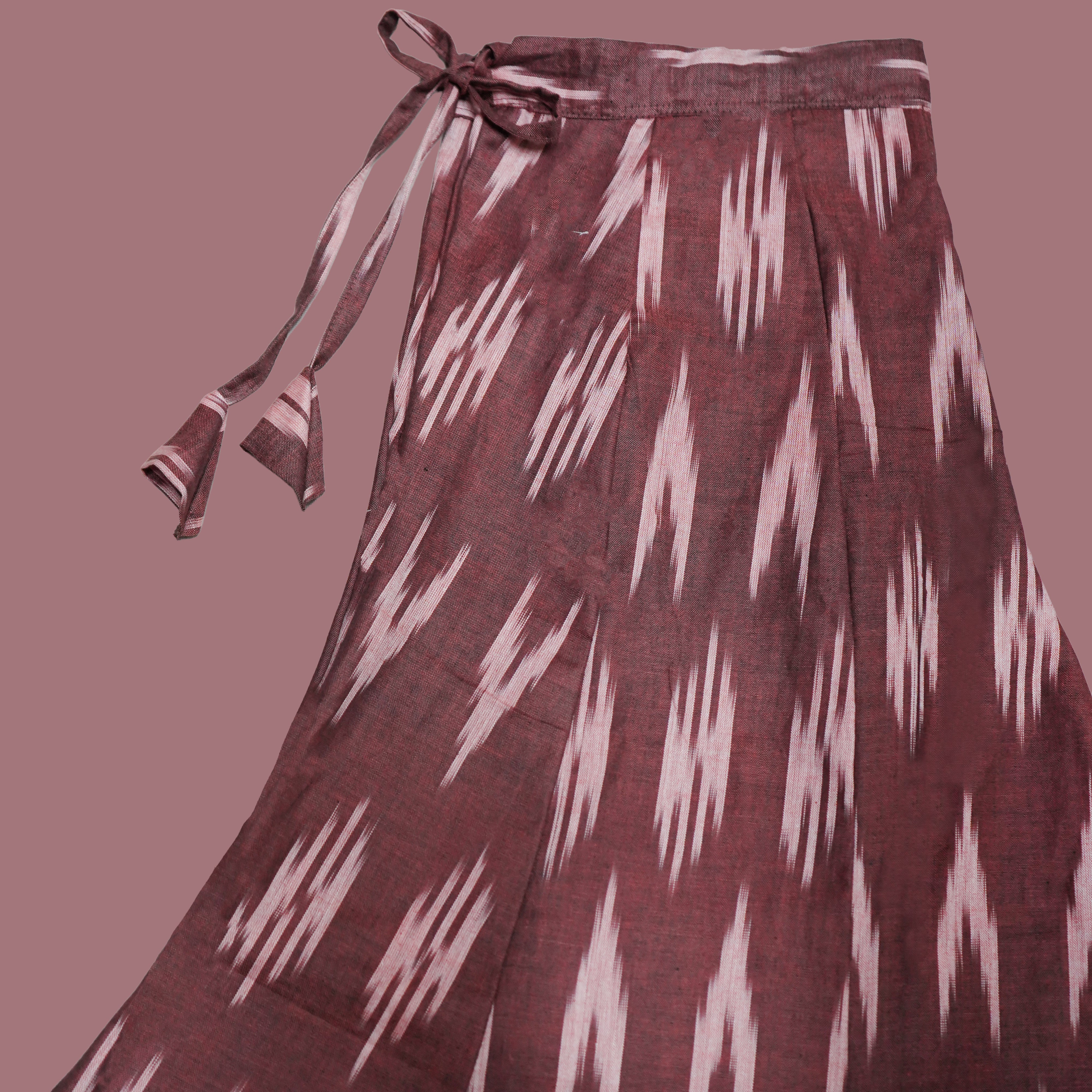 Women’s Pure Cotton Ikat Teal Flared Trousers
