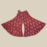 Women’s Pure Cotton Ikat Teal Flared Trousers