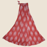 Women’s Pure Cotton Ikat Teal Flared Trousers