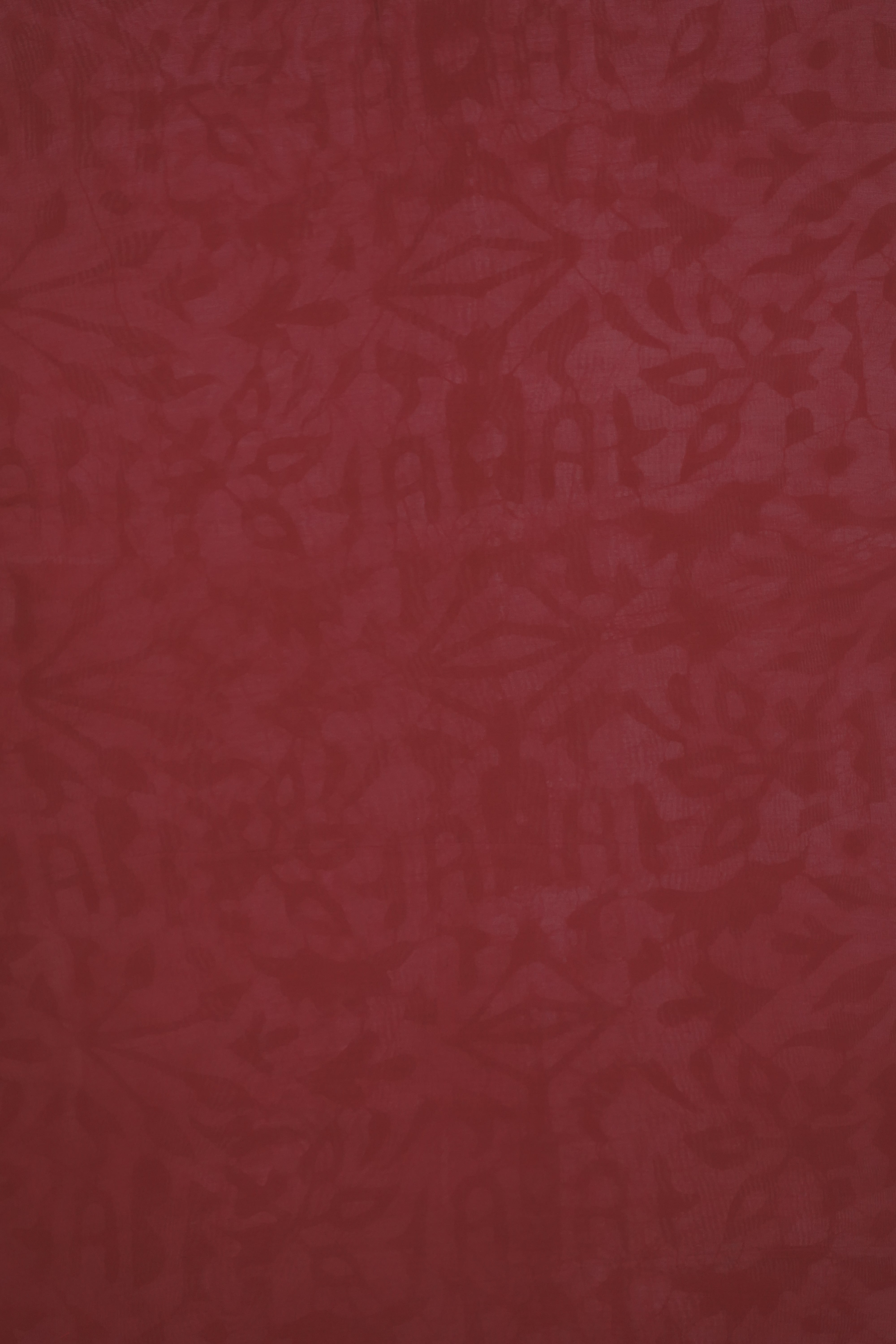 Elegant Maroon & White Batik Print Chanderi Cotton Silk Saree with Blouse Piece