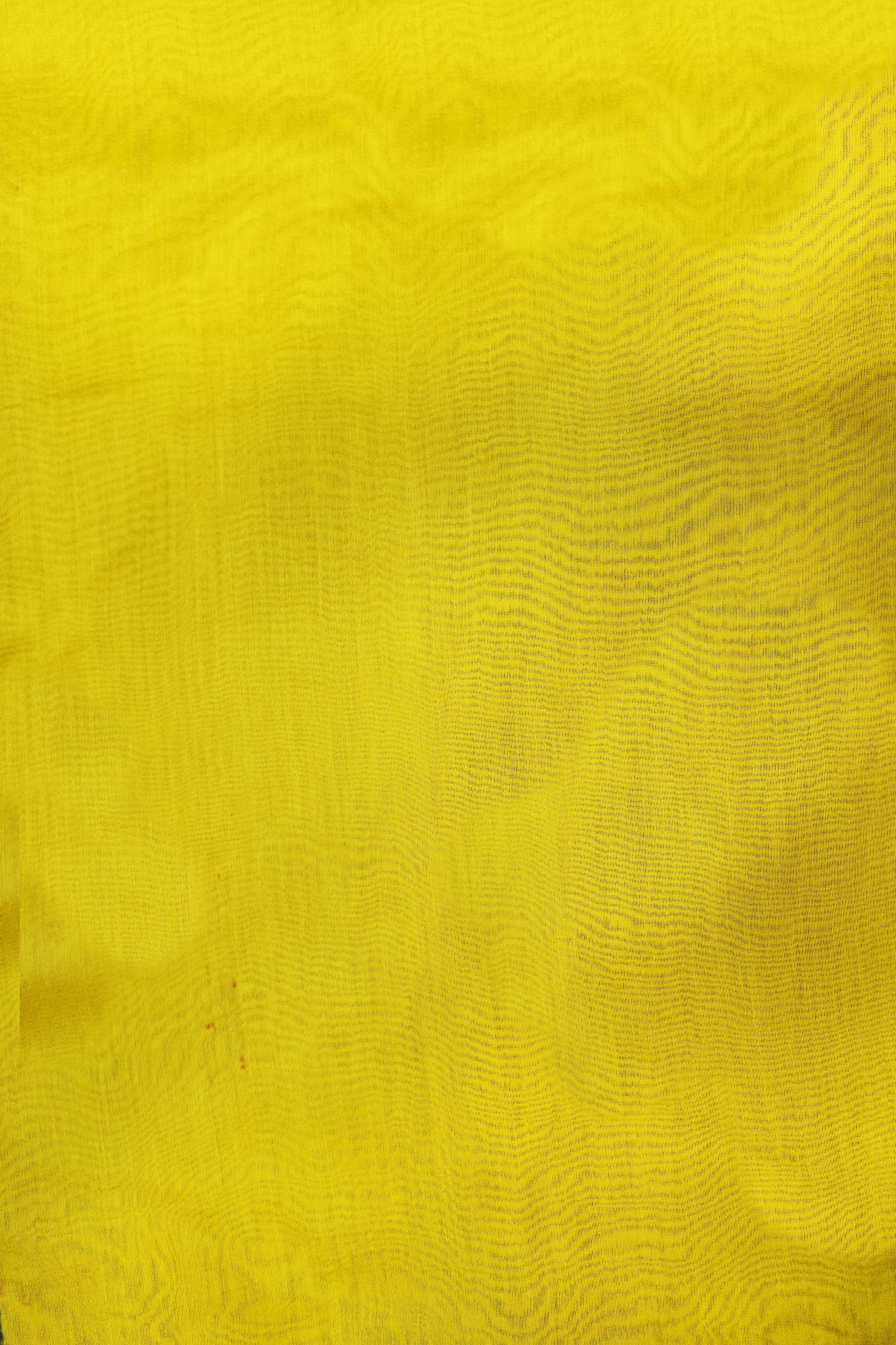 Traditional Mustard Yellow Ajrak Print Chanderi Cotton Silk Saree with Blouse Piece