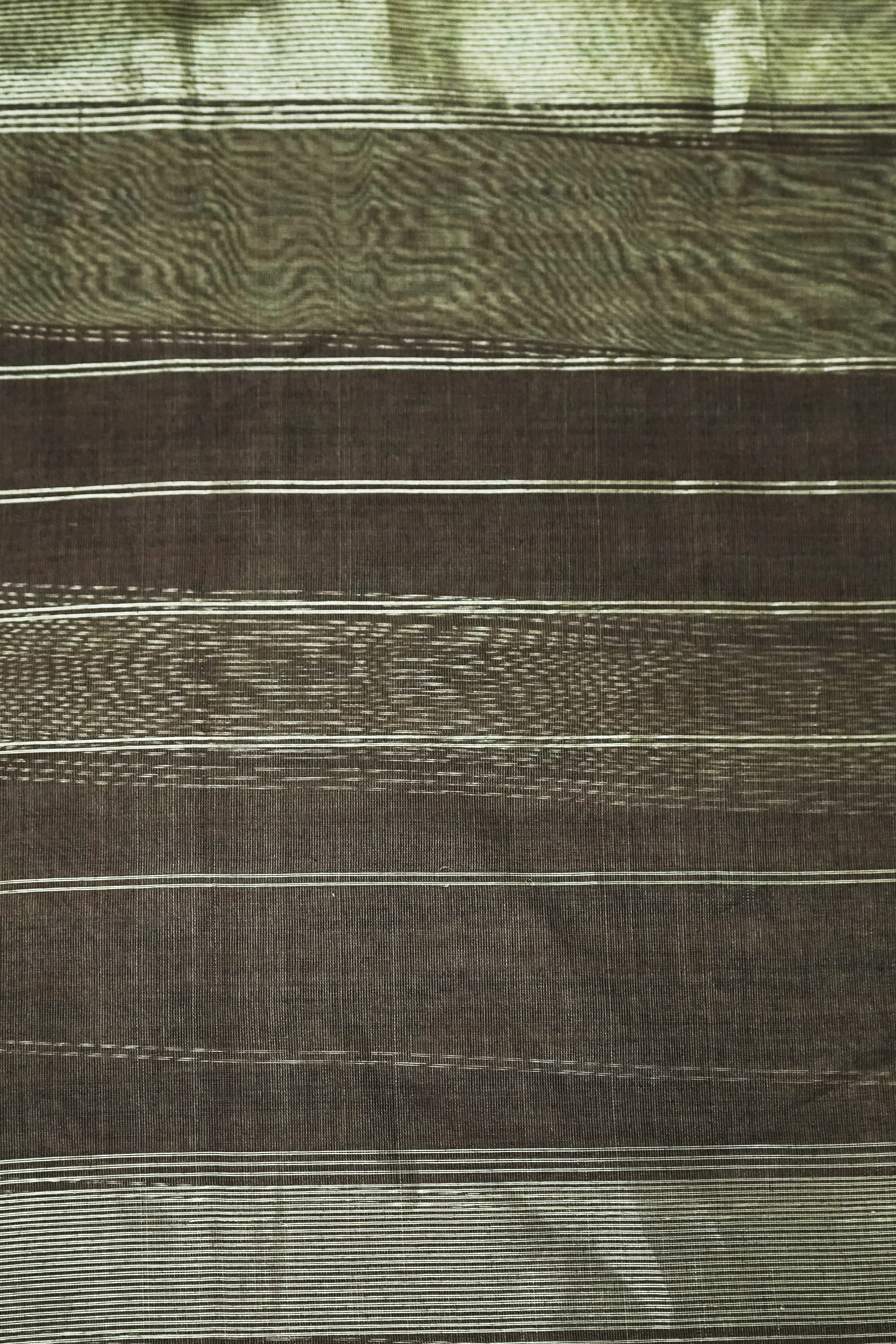Elegant Light Green Maheshwari Cotton Silk Silver Border Saree