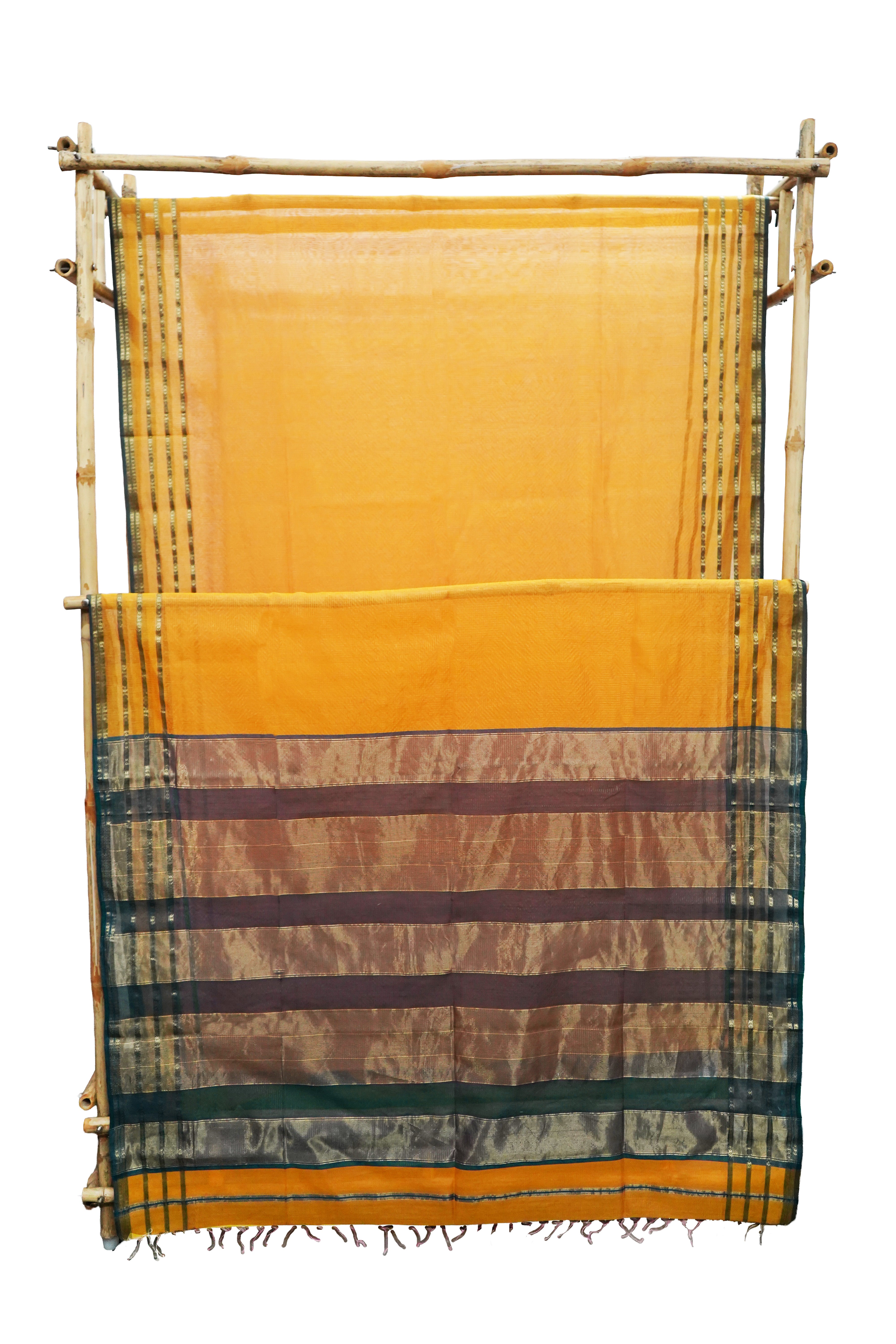 Maheshwari Cotton Silk Saree with Small Check Border