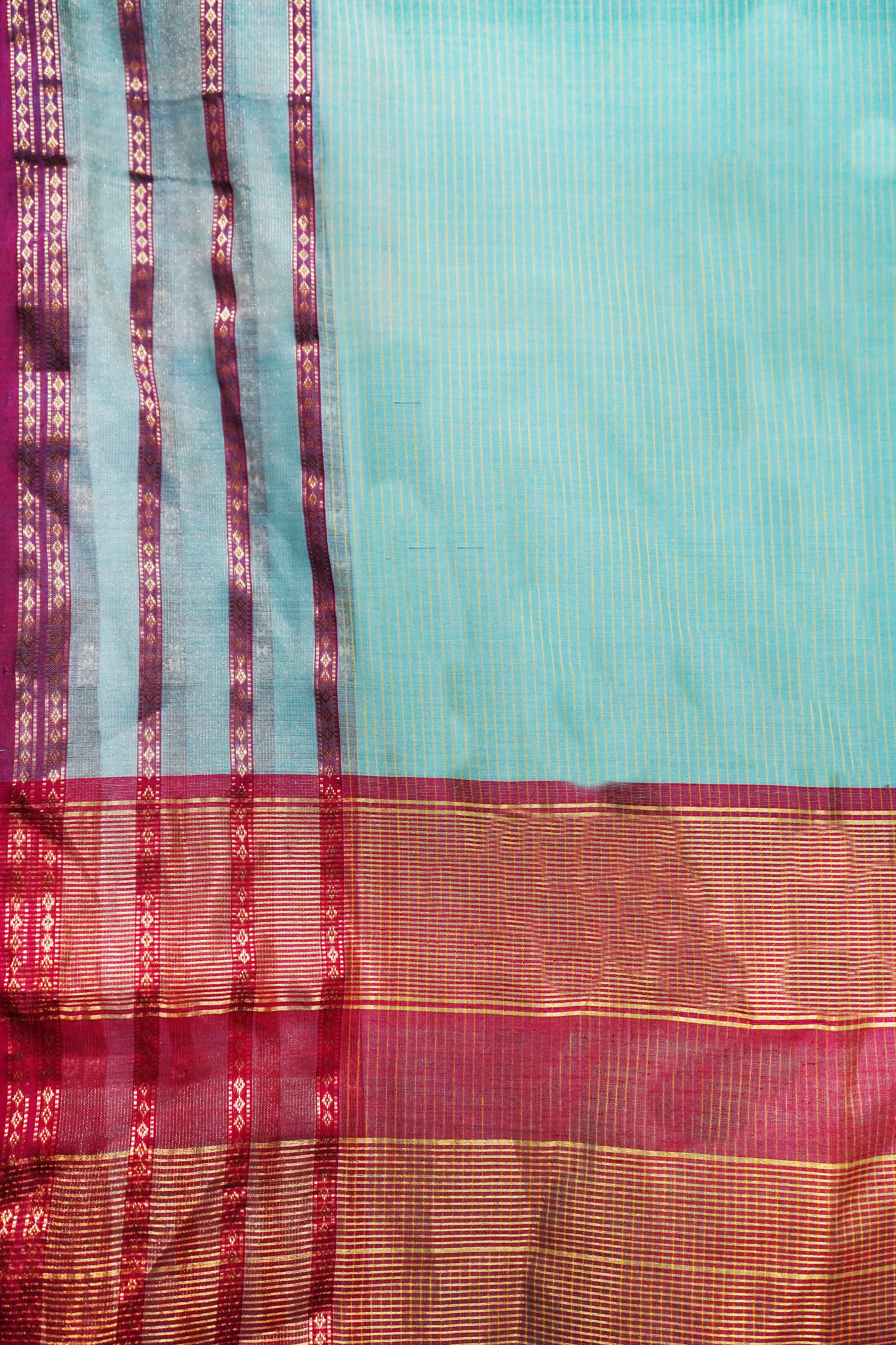 Maheshwari Cotton Silk Saree with Scot Border