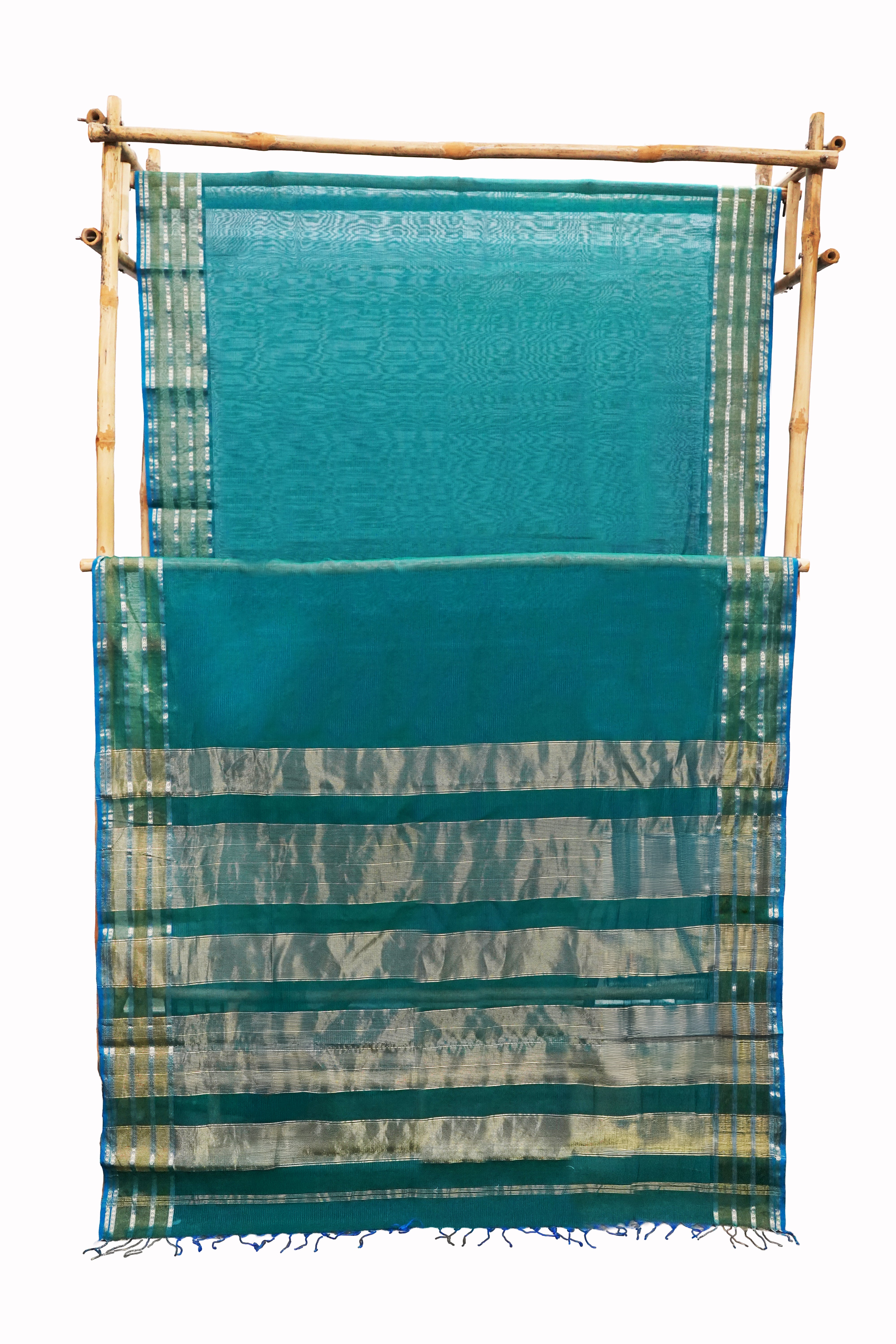 Maheshwari Cotton Silk Saree with Traditional Scot Border & Zari Details