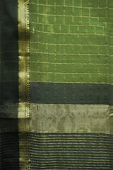 Maheshwari Cotton Silk SareeCheck Pattern with Silk Border & Golden Zari