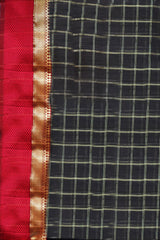 Maheshwari Cotton Silk Saree with Silk Check Border
