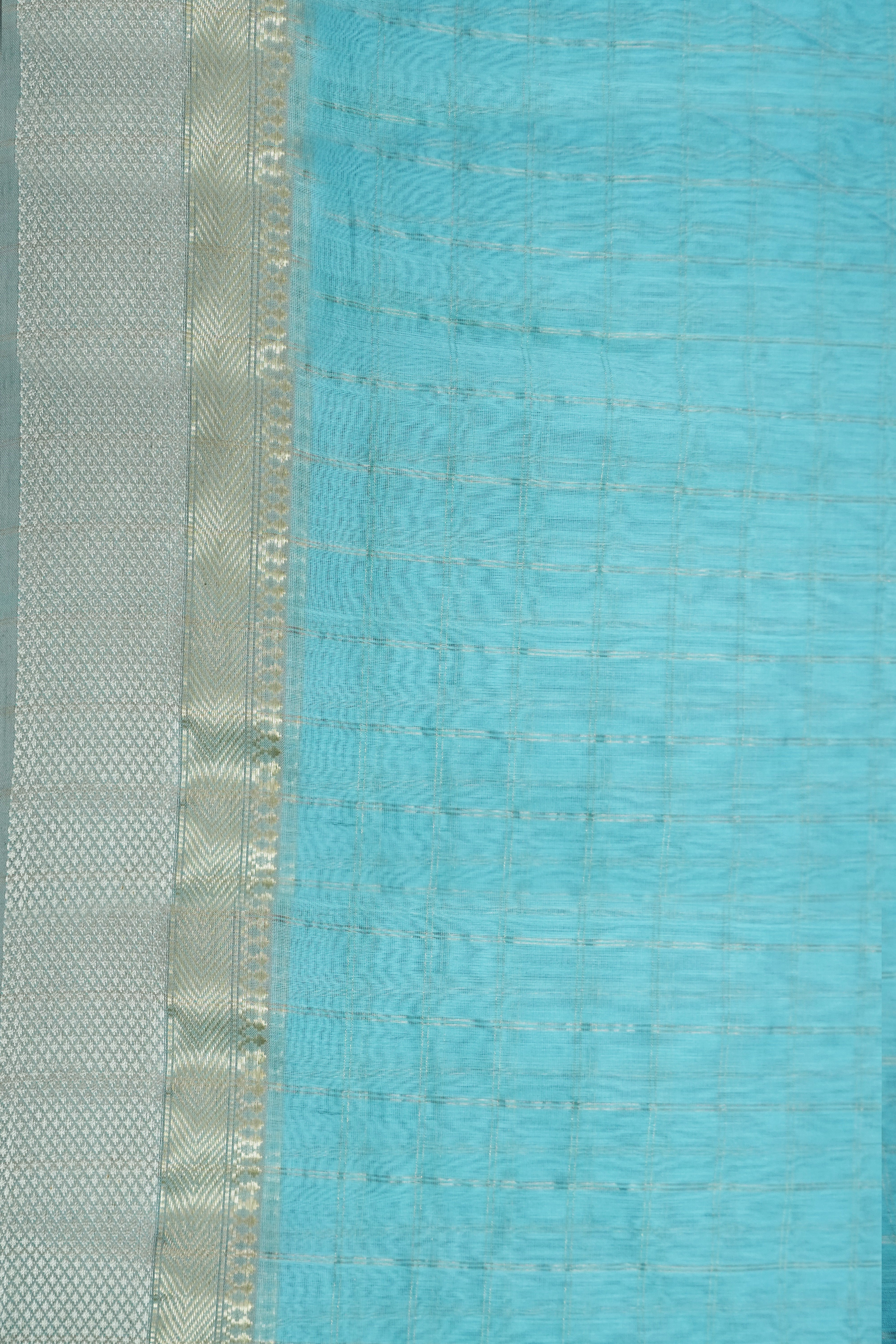 Maheshwari Cotton Silk Saree with Silk Check Border