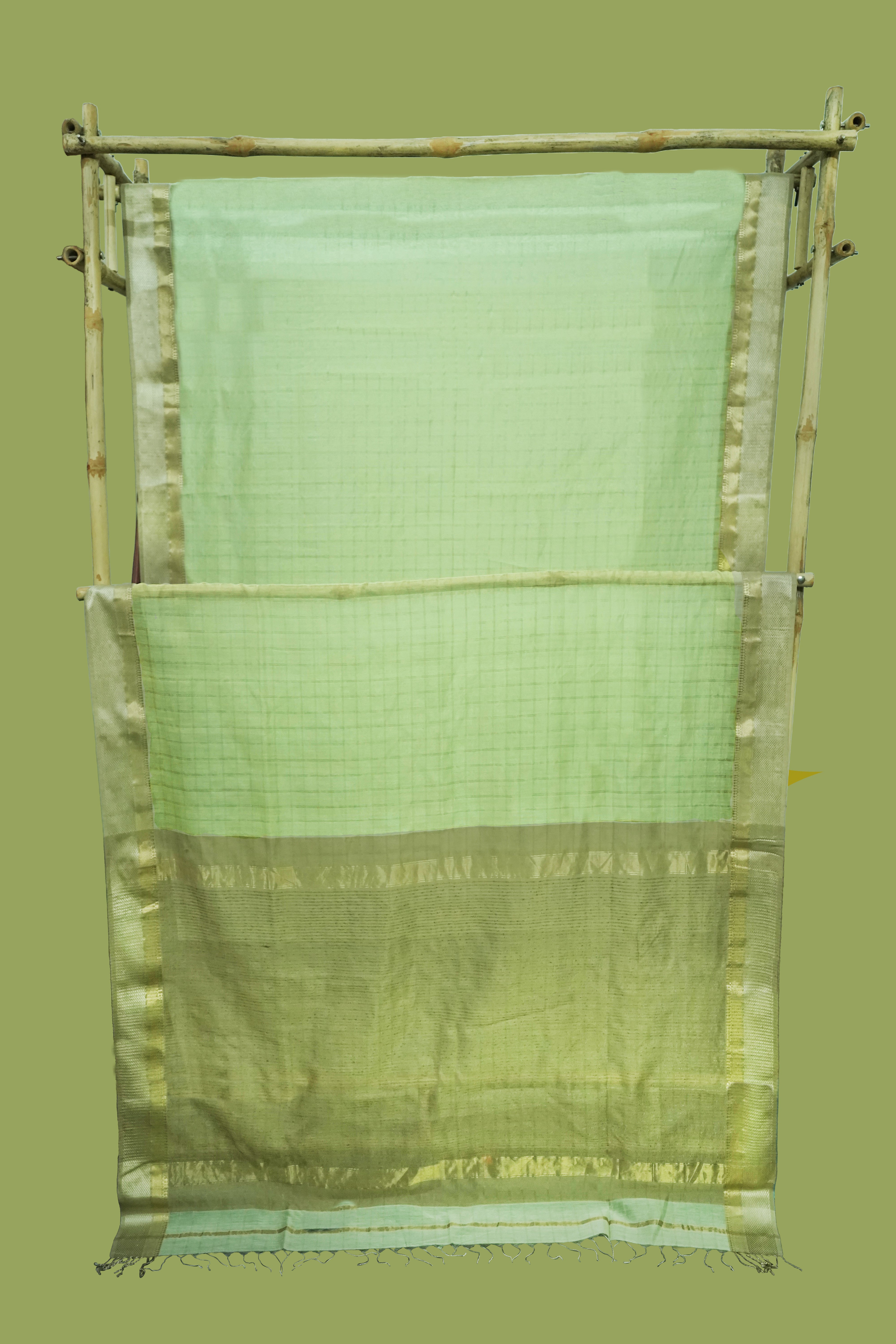 Maheshwari Cotton Silk Saree with Silk Check Border