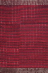 Elegant Purple Maheshwari Cotton Silk Check Border Saree