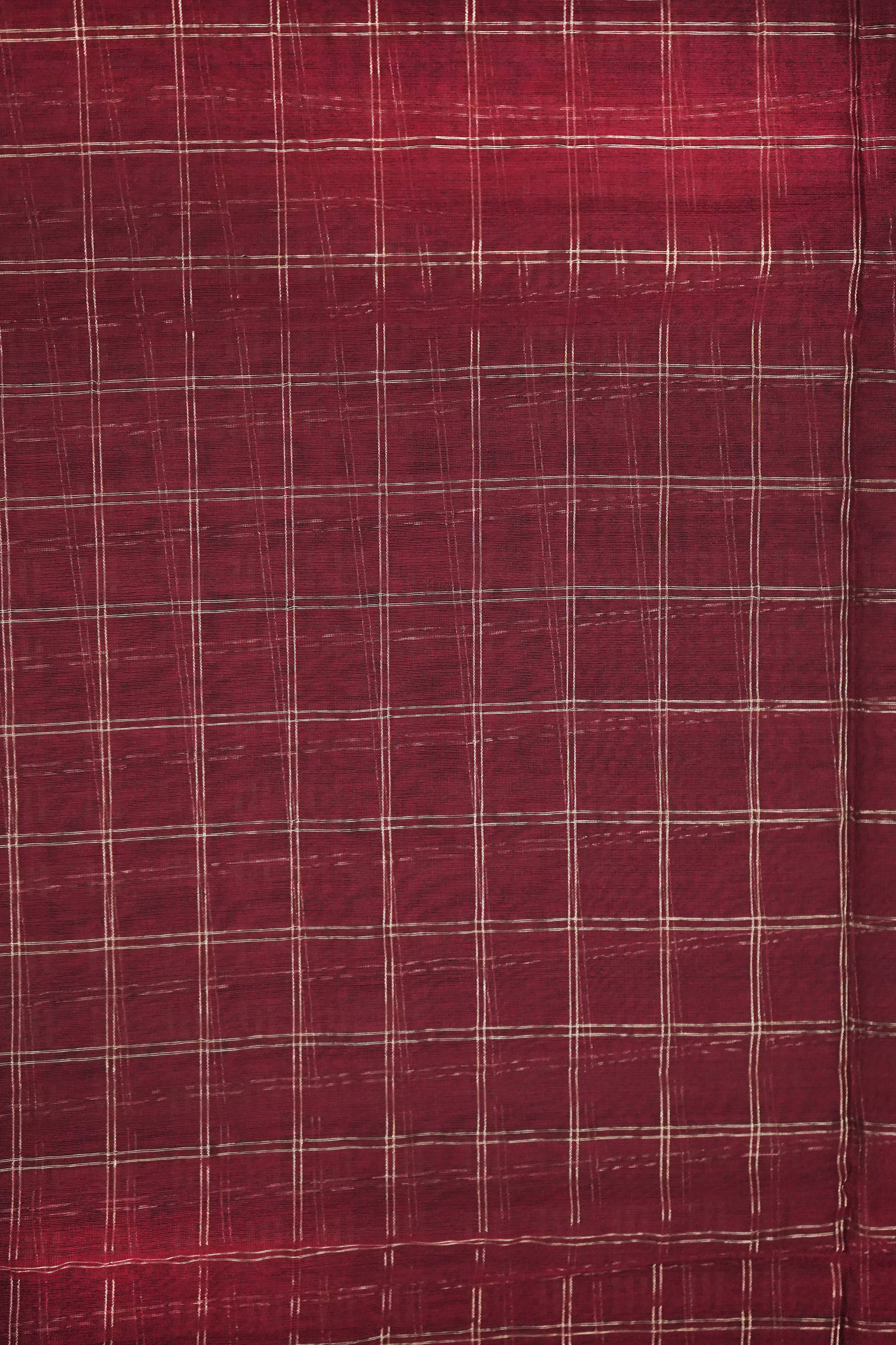 Elegant Purple Maheshwari Cotton Silk Check Border Saree