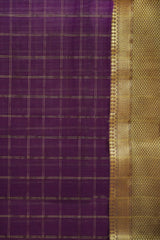 Maheshwari Cotton Silk Royal Purple Silk Check Border Saree
