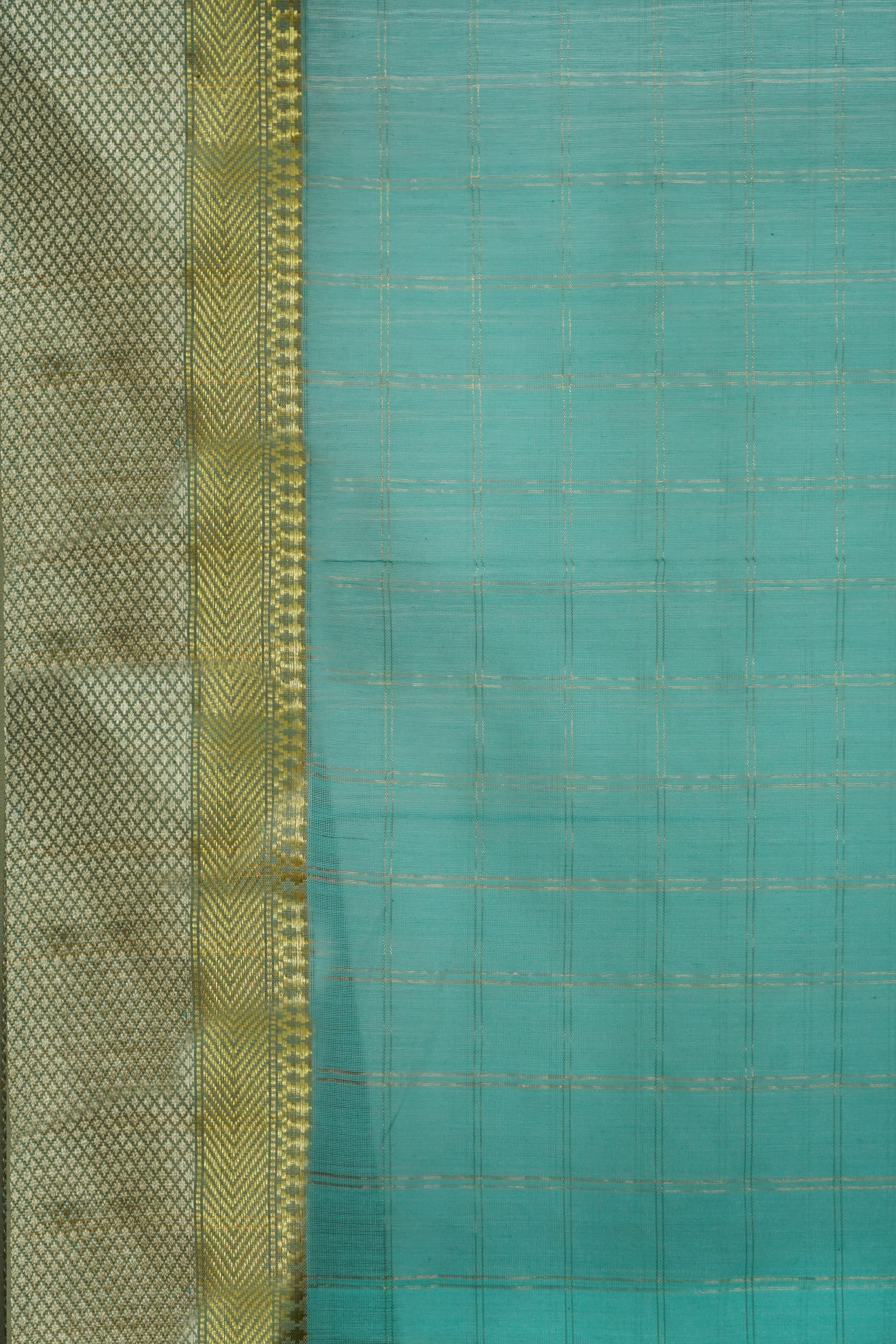Maheshwari Cotton Silk Light Blue Silk Check Border Saree