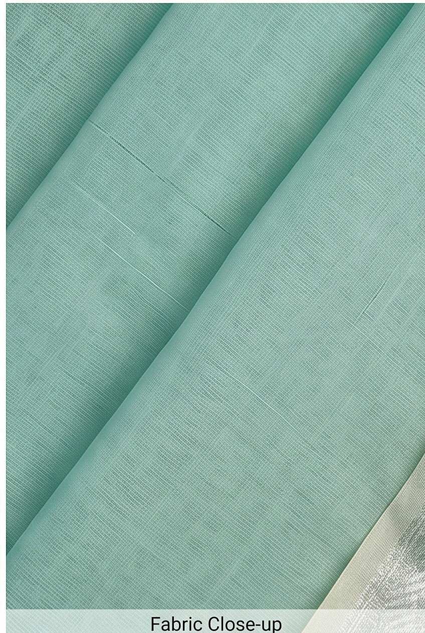 Maheshwari Cotton Silk Silver Border Saree