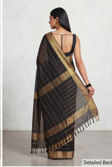 Maheshwari Cotton Silk Chatai Border Stripes Saree