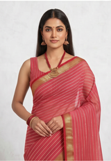 Maheshwari Cotton Silk Kosa Stripes Saree