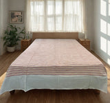 Handwoven Kachha Suti King Size Bedsheet Pure Cotton , White Color