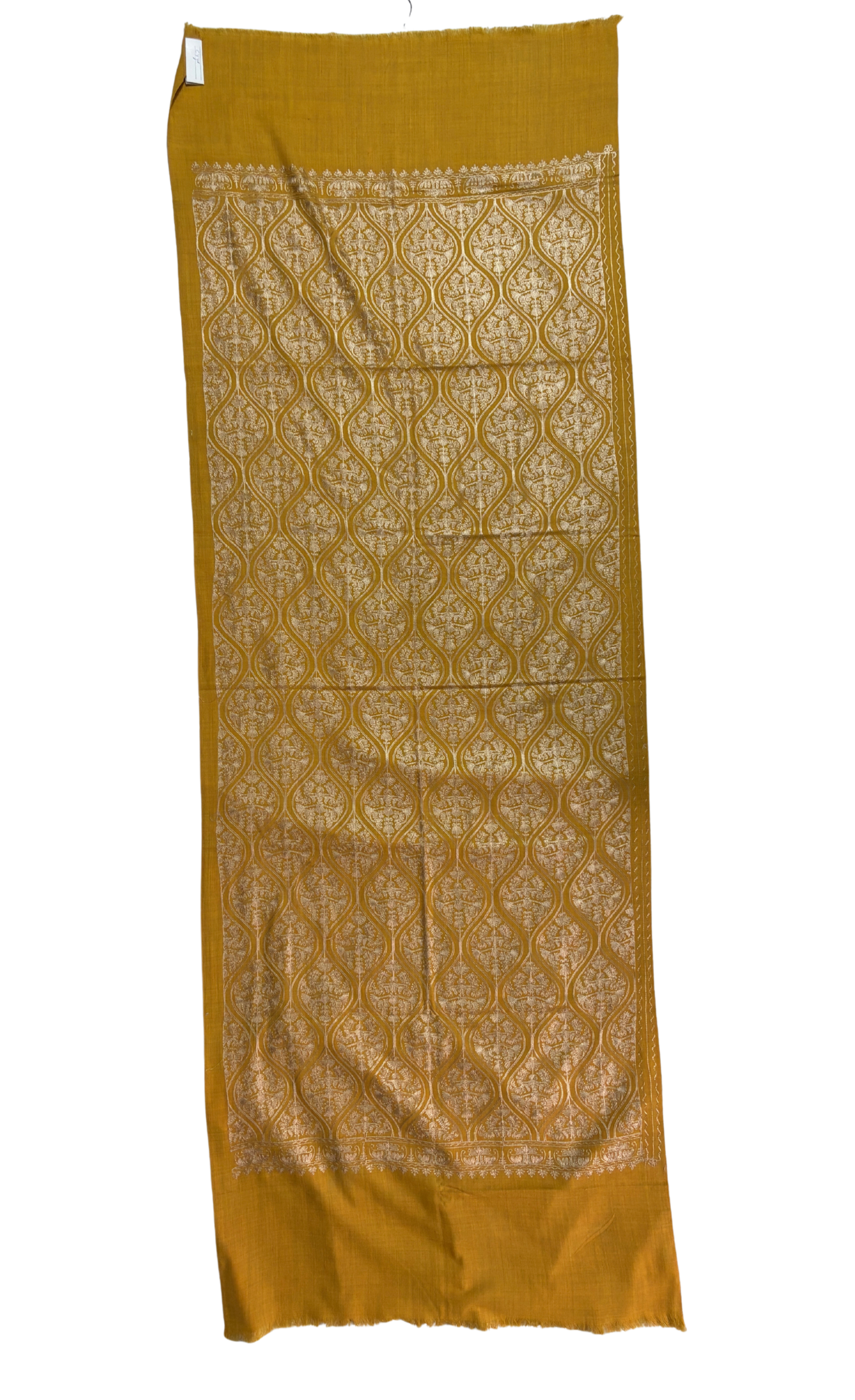 Premium Pashmina Aari Work Shawl - Mustard Brown