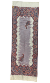 Pashmina kaani Work Shawl – White Multi Color