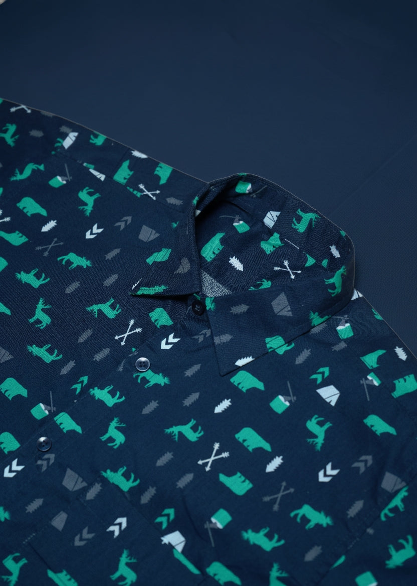 Mix Cotton Animal Printed Men’s Shirt