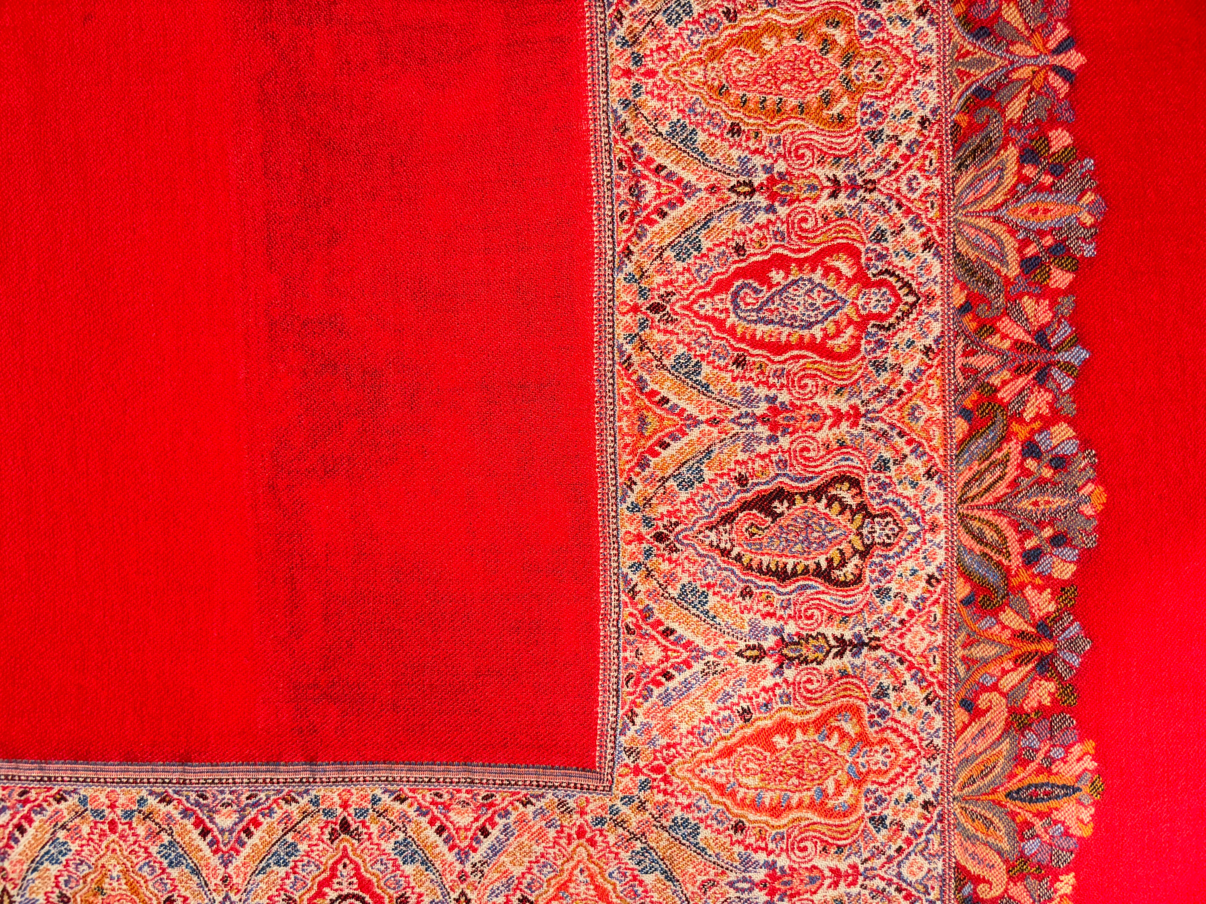 Pashmina Kani Work Border Shawl