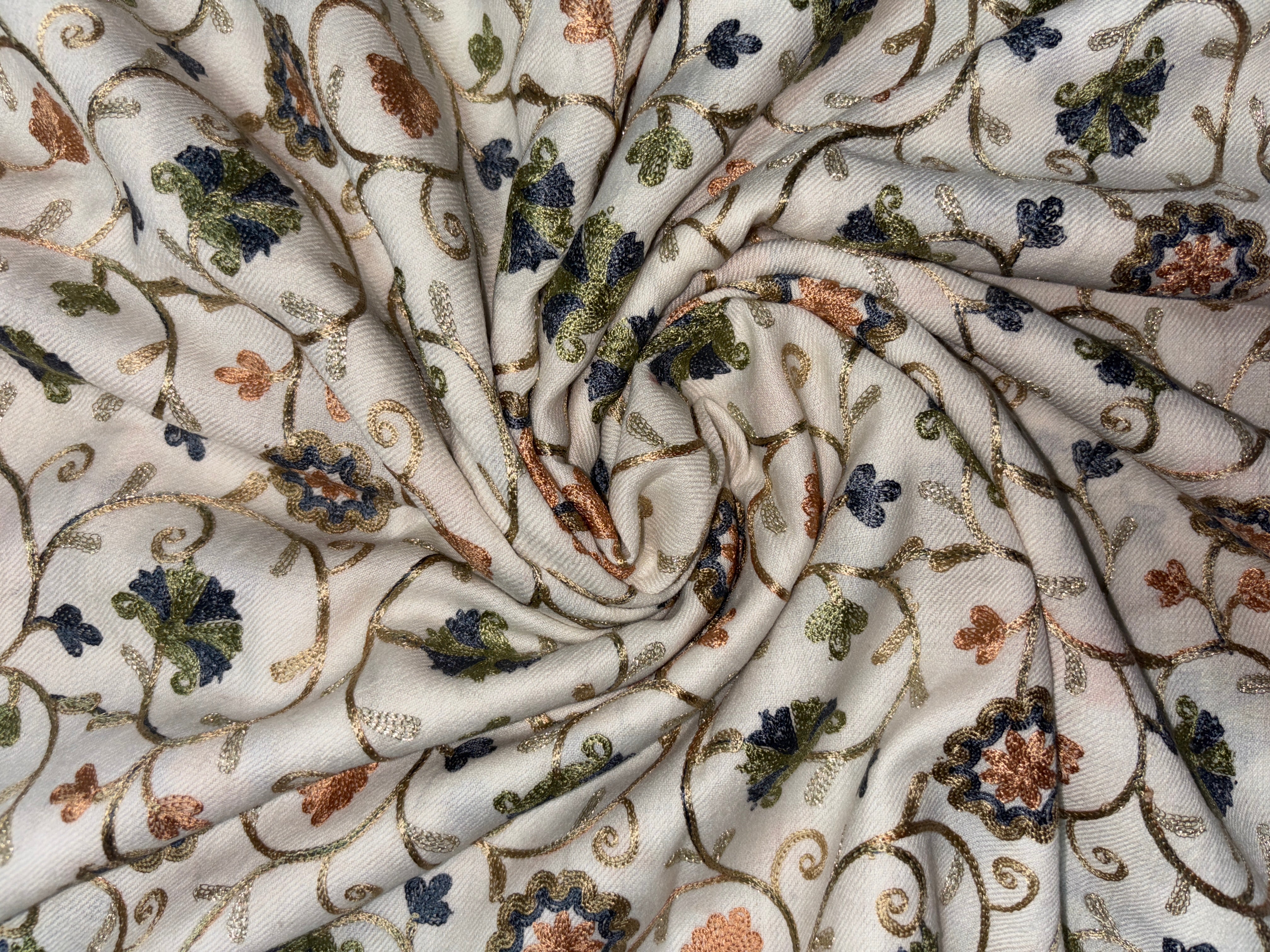 Pashmina Aari Work Gold Shawl