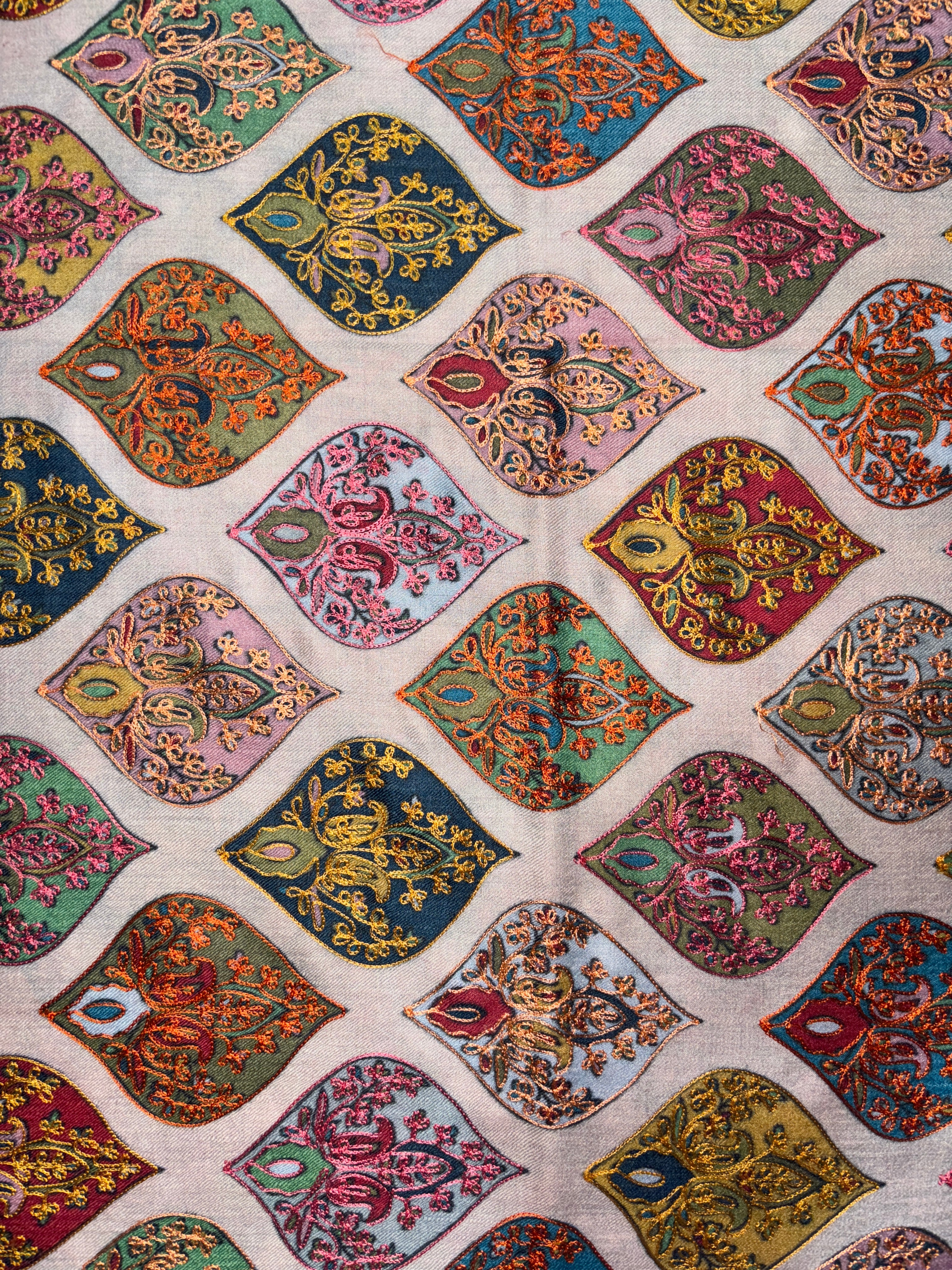 Pashmina Kalam Kari Aari Work Fine Shawl