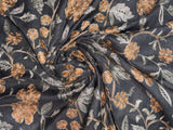 Pashmina Aari Work Silk Cotton Blend Shawl- Dark Grey