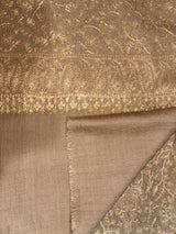 Pashmina Aari Work Shawl- Dull Brown