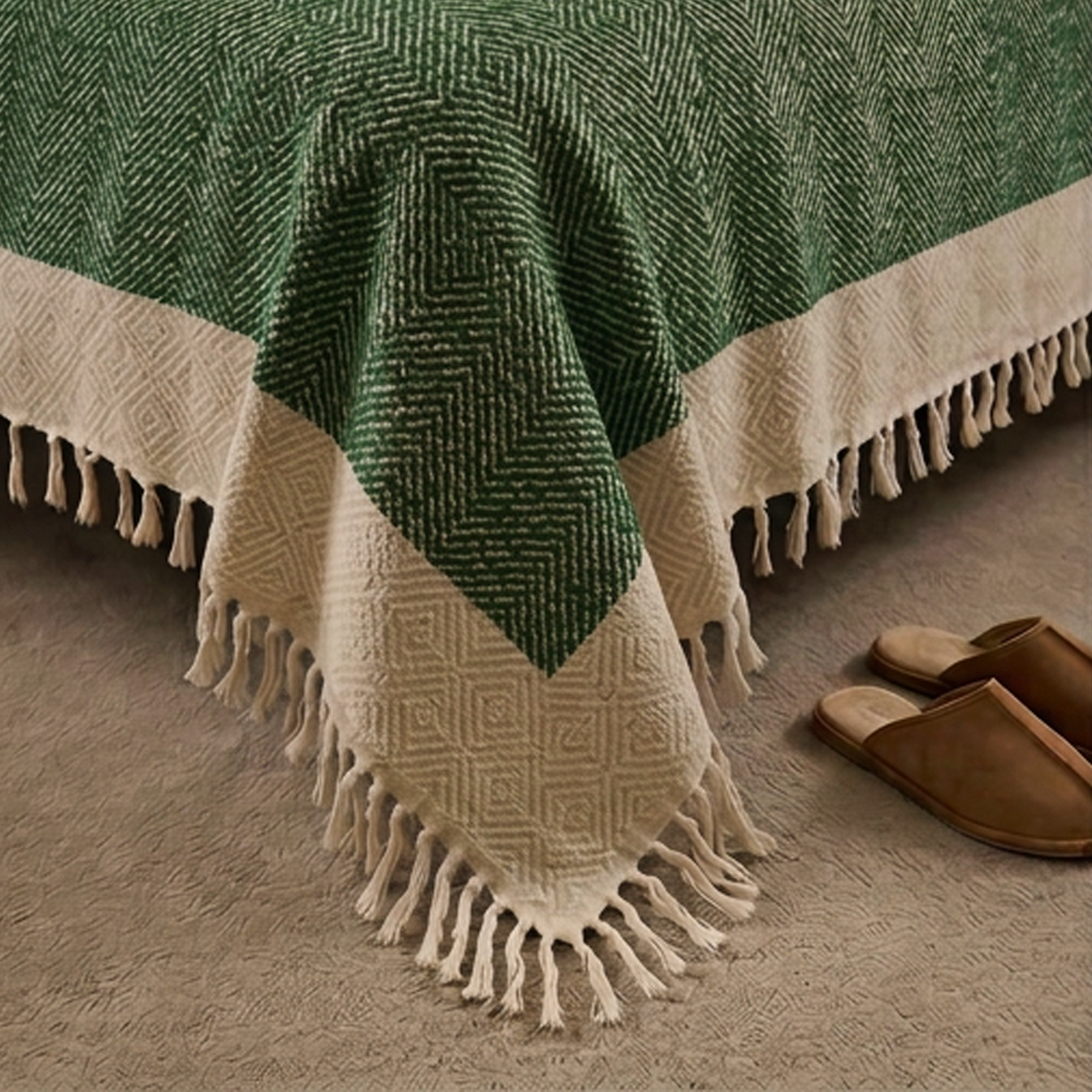 Kachcha Suti Pure Cotton Handwoven King Size Bed Cover