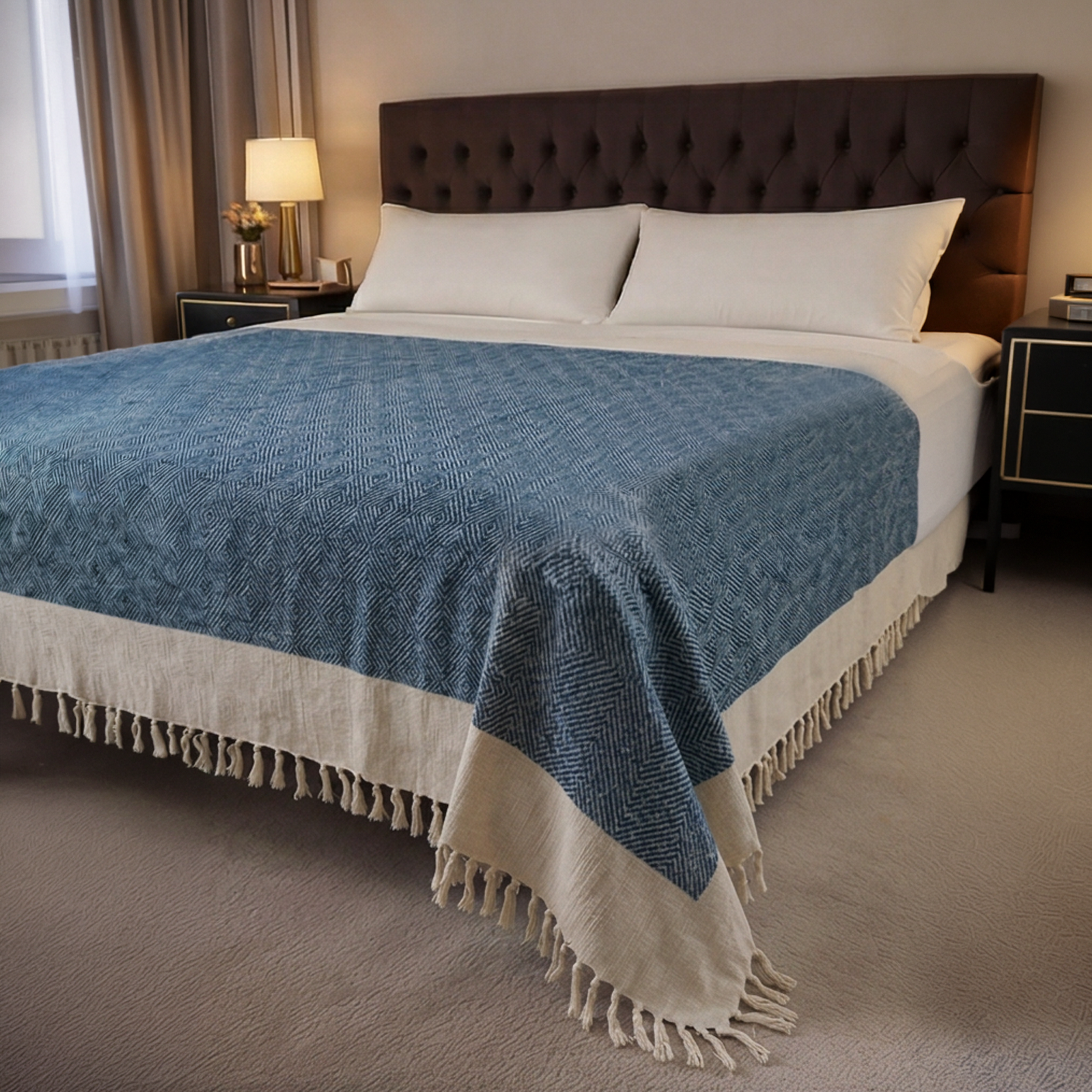 Kachcha Suti Pure Cotton Handwoven King Size Bed Cover