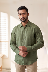Men's Pure Linen Full Sleeve Regular Fit Shirt