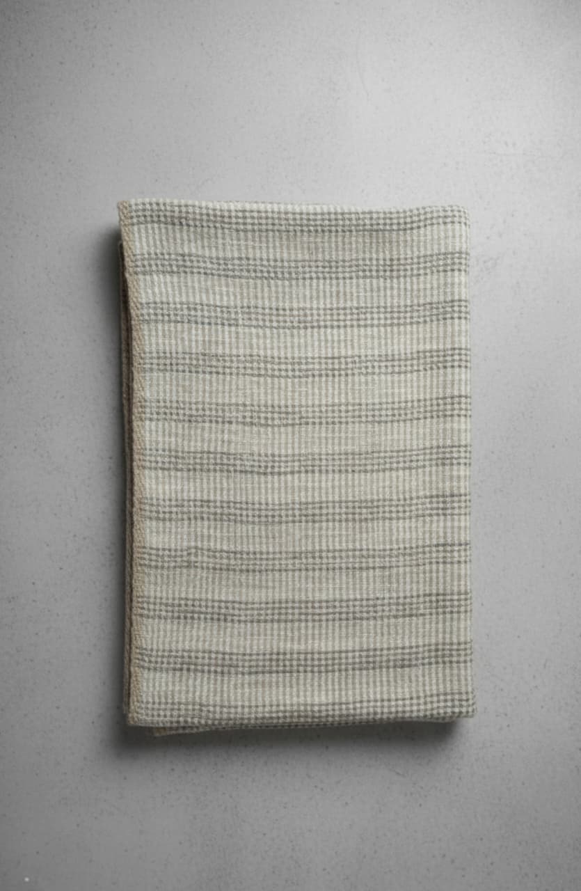 PureYakWool Shawl – Beige Stripes